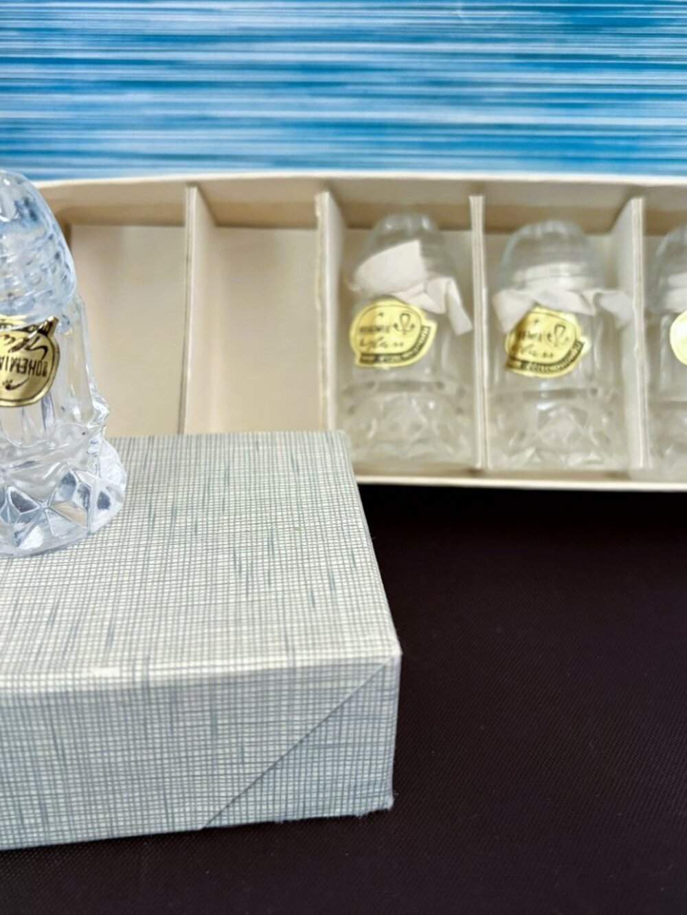 Vintage 1920's Bohemia Crystal Salt & Pepper Shakers (6) Made in Czechoslovakia